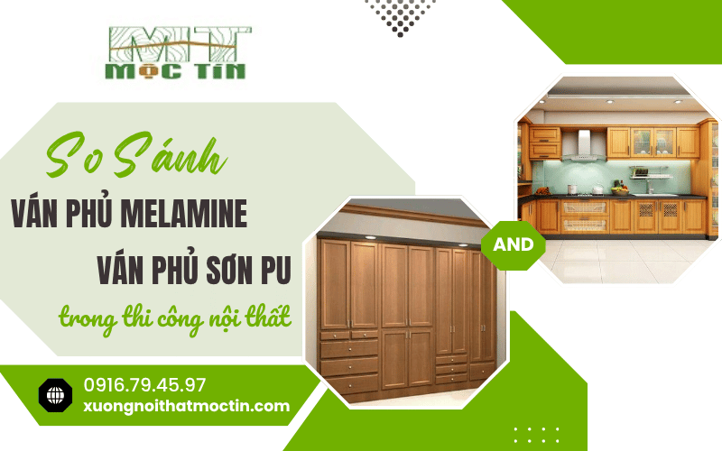 ván phủ Melamine và ván phủ sơn PU