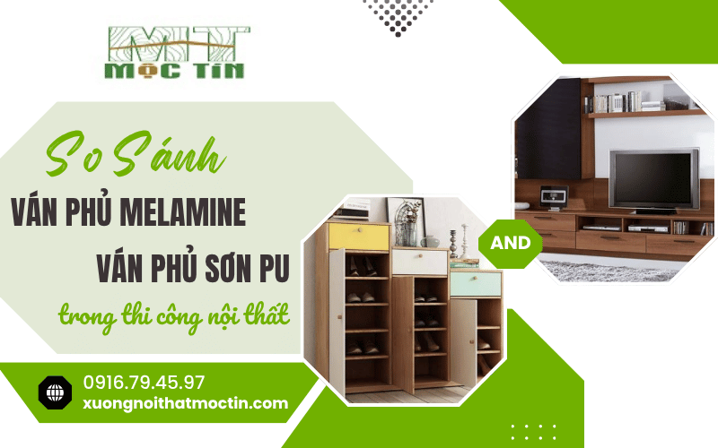 ván phủ Melamine và ván phủ sơn PU