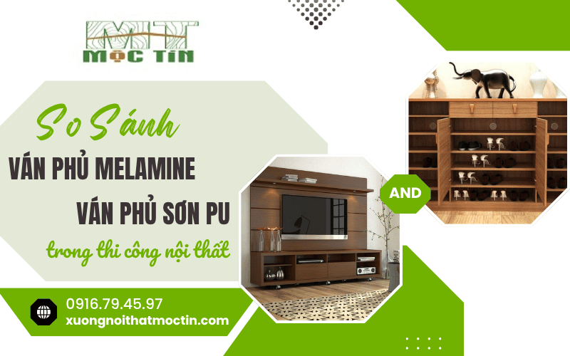 ván phủ Melamine và ván phủ sơn PU